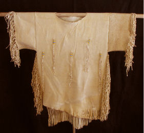 Chemise indienne pour femme, en cuir avec franges