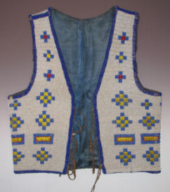 Authentic American Indiuuan Beaded Vest 1940