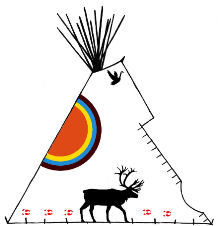 Caribou Hunters, Tepee Painting - Copyright Assiniboine Tipis