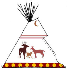 Deer tipi painting - Copyright Assiniboine Tipis