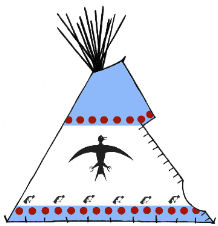 Traditional Style Ojibway Teepee with Thunderbird- Copyright Assiniboine Tipis