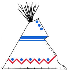 Sioux style painted tipi - Copyright Assiniboine Tipis