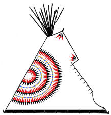 Painted Warbonnet Teepee - Copyright Assiniboine Tipis