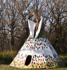 Camouflage Survival Tipi - Copyright Assiniboine Tipis