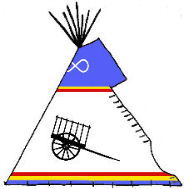 Painted Metis Teepee with Red River Cart